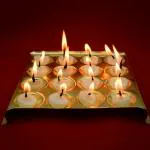 pujaNpujari Square Design Brass Ghee Diya Holder for Pooja Room and Diwali Celebrations