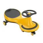 Pandaoriginals Yellow Plastic Strong And Durable Swing Car Ride On Musical Tricycle For Kids