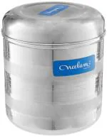 Neelam Silver Stainless Steel 9 22G Diamond Russian Deep Dabba, 750 Ml