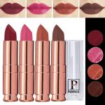 PERPAA Antique Velvet Stick Lipstick, Enreached with Jojoba Oil, Shea Butter Pack of 4 Lipsticks, Shade-Pink,Nude,Brown,Dark Maroon