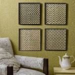 KADAM HAAT Handmade Bamboo Jamdani Wall Art - Set of 4 (Large)
