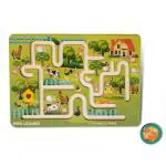 Mini Leaves Multicolor Wood Farm Maze Game For Kids 2 Plus Year