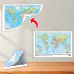 GO WOO SMALL - 100 SOUTH AMERICA POLITICAL OUTLINE MAP FOR SCHOOL and 2 IN 1 WORLD POLITICAL AND PHYSICAL MAP IN HINDI | Combo of 2 Maps| 