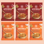 The. SuperFood. Factory Instant Noodles (510g) Chilli Garlic & Fiery Chilli | No Maida | No MSG | High Protein | High Fibre | Cholesterol Free | Not Fried | Korean noodles | Ramen | Healthy (85gm x 6)