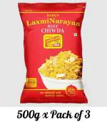 BABUS Laxminarayan Poha Chiwda 1.5kg ( 500g * pack of 3 )
