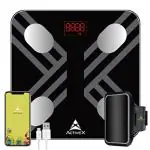 ActiveX Savvy Plus Rechargeable Human Body Composition Weighing Scale Free ActiveX App, Fit-Kit and Armband Mobile Holder, Batteries Included, Tracks 13 Body Compositions