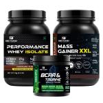 Beyond Fitness Mass Gainer 1kg, whey Isolate Protein 1kg and BCAA Isotonic energy drink 500gm combo