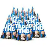 Zyozique Boss Baby Theme Birthday Party Hats, Happy Birthday Cone Party Hats For Kids Birthday Party - Boss Baby Theme Birthday Party Supplies And Dec