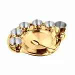 Shri & Sam Nifty Gold Stainless Steel Thali Set 9 pcs