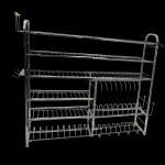 SUPRAS Huge Size Stainless Steel 6 Shelf Wall Mount or Floor Stand Kitchen Dish Rack with Cutlery and Plate Stand for Modular Kitchen Bartan Stand (39X36 Inches)