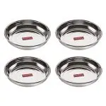 HAZEL Stainless Steel Plates Set | Small Steel Plates For Snacks | Breakfast Plates, 300 ML, Set of 4