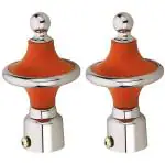 Rawk Stainless Steel Shine Curtain Rod Brackets,Curtain Bracket Parda Holder,Curtain Finial Rod Pocket Finials Designer Door and Window Rod Support Fittings,Curtain Rod Holders (Brown Color,Pack of 2)