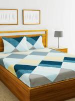 BIANCA envogue grey/multi Double Bedsheet With 2 Pillow Cover-3pc abstract(240 x 215 cm)