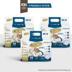 Eldry Unisex | Premium Soft Adult Pant Style Diapers | (XXL) | (Pack of 3) Adult Diapers - XXL (30 Pieces)