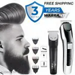 TRIMMER AT538 Electric Hair and beard trimmer for men Shaver Rechargeable Hair Machine adjustable for men Beard Hair Trimmer, Bal Katne Wala Machine, beard trimmer for men with 4 combs, Lubricant Oil, Cleaning Brush(Blue)[ KI BAAL KAATNE KI MACHINE]
