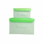 Unicrafts Foldable Storage Box With Lid Storage Box for Wardrobe Clothes, Toy Storage, Non woven Storage Box 1 Pc Small And 1 Pc Large Size ( Pack of_2 Green )
