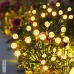 Homehop Solar Light Outdoor 8 Led Crystal Ball Firefly Flickering Home Garden Pathway Lawn Decorative Waterproof Swaying Lamp Automatic Powered