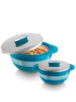 HOMETALES Casserole with Inner Stainless Steel 1000ml,1600ml,Blue (2U)