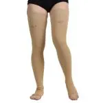 Accusure Beige Varicose Vein Stockings Thigh Length For Varicose Veins (XXL)