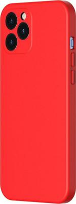 Baseus Red Silicon Mobile Back Cover for iPhone 12 Pro Max (6.7 inch)
