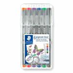 STAEDTLER Colour Pigment Liner 0.3mm Fineliner Set of 6 Colours