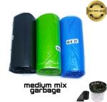 BRUZZLINE Rsk-03 mix blue+ green+black garbage Medium 12 L Garbage Bag (90Bag )
