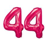 Solid 44 Number Numeric Digit Pink Foil Balloon