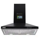 Inalsa 60 cm Pyramid Chimney Classica 60BKBF with SS Baffle Filter/Push Button Control Wall Mounted Chimney (Black 1050 CMH)
