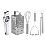 DreamBasket Lemon Squeezer & Grater & Whisk & Potato Masher & Chimta for Kitchen