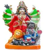 ATUT Maa Durga Murti, Idol, Statue for Home puja and Durga puja in Very Big Size Multicolour, Made up of PVC,Unbreakable- 30CM,, Polyvinyl Chloride