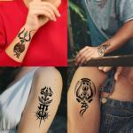 Temporary Tattoowala Trible Design Shiv God Trishul Pack 4 Temporary Tattoo Waterproof (2x4 inch)