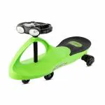 BUMTUM Baby Swing Car Comfortable Seats With Backrest| Push Rider| Ride On Toy Car, Steering Music & Lights For Kids(Green)