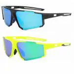 GHOSSY Sports Sunglasses or Cricket Goggles, Square Play Black Blue / Yellow Black