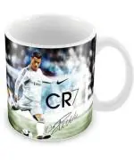CHHAAP Cristian Ronaldo CR7 Printed Ceramic Tea and Coffee Mug (White) (SP11 07)
