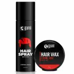 Beardo Strong Hold Hair Styling Kit with Hair Spray 192ml and Crystal Hair Wax 50g | Hair Styling, Hair Setting Spray | Quick Fix