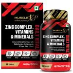 MuscleXP Zinc Complex Vitamins & Minerals Daily Vital, 100% RDA, MultiVitamins, Multiminerals & Grape Seed Extract, 60 Tablets