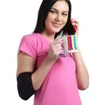 Flamingo Elbow Support for Unisex Workout Elbow Compression Sleeves for Pain Relief - Size M Beige