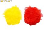 Lonekart Big Round Loofah for Bathing Pack of 2 (Yellow, Red)