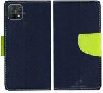 AmericHome Oppo A15S, Oppo A15, Model CPH2179, CPH2185 Blue Artificial Leather, Cloth, Rubber Shock Proof Mobile Flip Cover