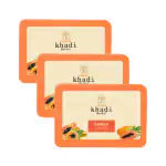 Vagad's Khadi Papaya Soap 125gm | Reduce irregular pigmentation | | Free from Parabens | Pack of 3