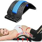 Shopeleven Magic Back Stretcher Lumbar Back Support Device for Upper Lower Back Pain Relief Back Stretching Device 3 Adjustable Level, Black,with Acupuncture Point