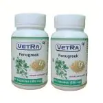 Vetra Fenugreek Capsules - Pack of 2, 60 (500 Mg) Capsules