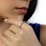 The Stone Aisle Premium American Diamond AD Kacy Band Finger Ring For Women & Girls