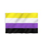 The Flag Company Non-Binary Pride Flag - Genderqueer Gender Identity Flags Rectangle Outdoor Flag Flag (Polyester)