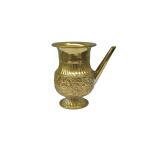 Kalarambh Brass Abhishek Pot/Patra Decorative for Shiv Abhishek Home Office Temple Mandir Pooja Puja Room Yellow 4.5 x 3 x 4.5 Inch