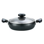 Prestige Hard Anodised Plus Saute Pan with Glass Lid, 24 cm (3.2 L) Black