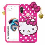 Clickaway Hello Kitty Case for Xiaomi Redmi Note 5 Pro 3D Soft Cute Cover for Girls/Women Silicone Rubber Back Cover With Pendant-Baby Pink/Pink