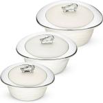 Trueware Zinna Plus Serving Casserole Set of 3 1000 ml +1500 ml + 2000 ml Pack of 3 Thermoware Casserole Set (4500 ml)