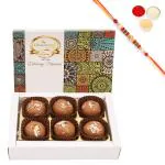 Rakhi Sweets-Mathura Peda Box 6 Pcs with Pearl Beads Rakhi