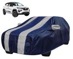 Auto Hub Car Cover Compatible Renault KWID with Mirror Pocket, Water Resistant, Triple Stitched, KWID Car Cover- Navy Silver